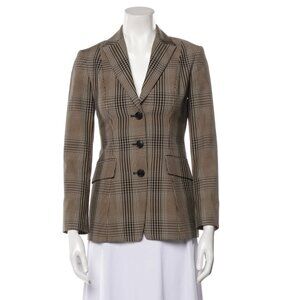 Theory Plaid Print Blazer - Brown & Neutral